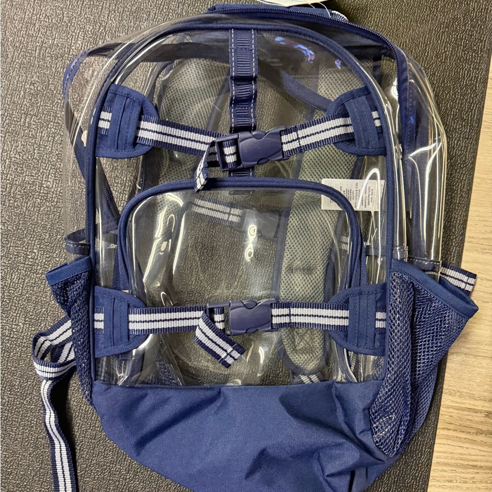 Pottery Barn Kids Navy and Clear Backpack